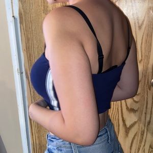 navy blue tube top! WORN ONCE!